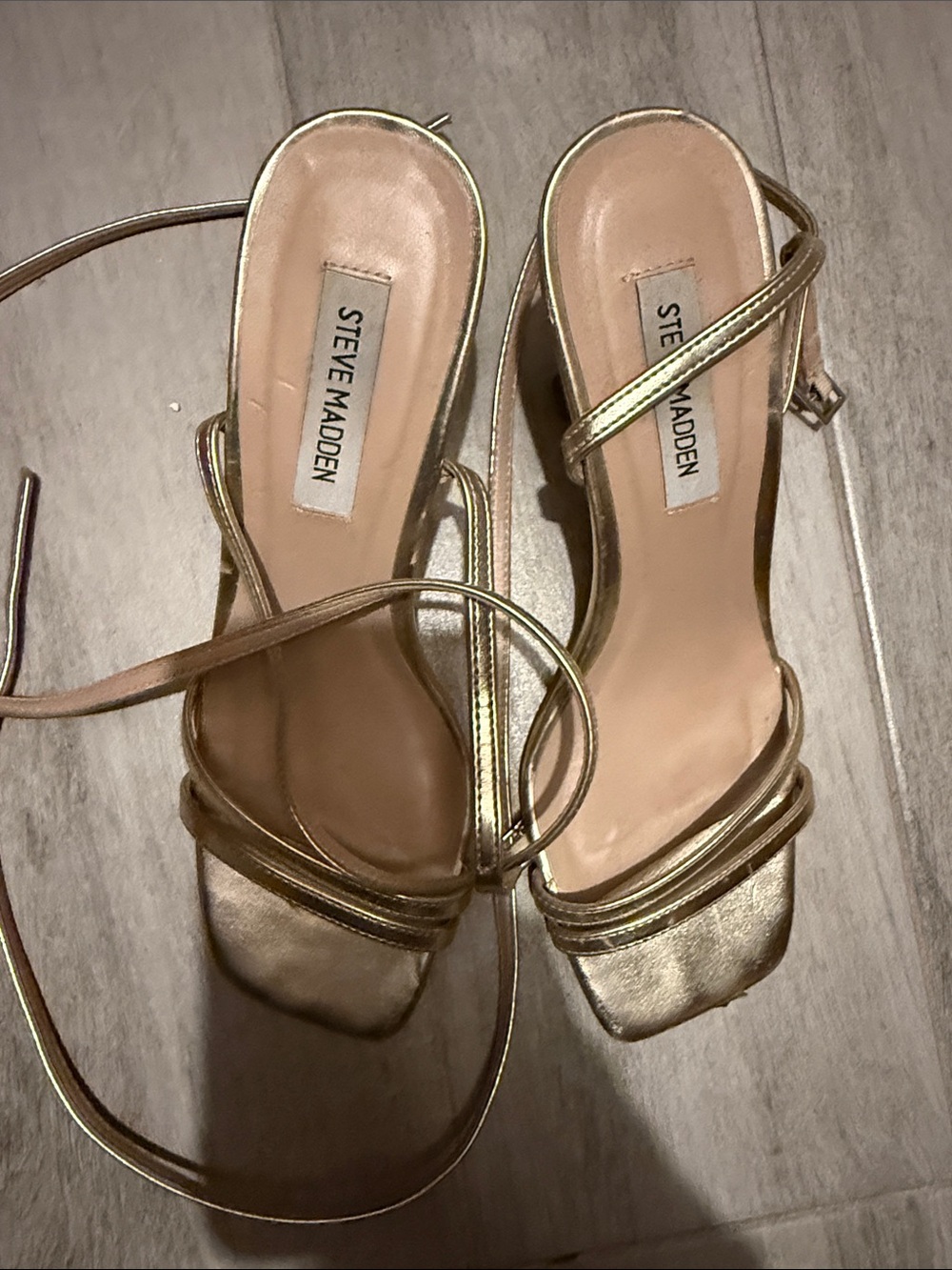 Steve Madden Metallic Gold Strappy Heeled Sandals